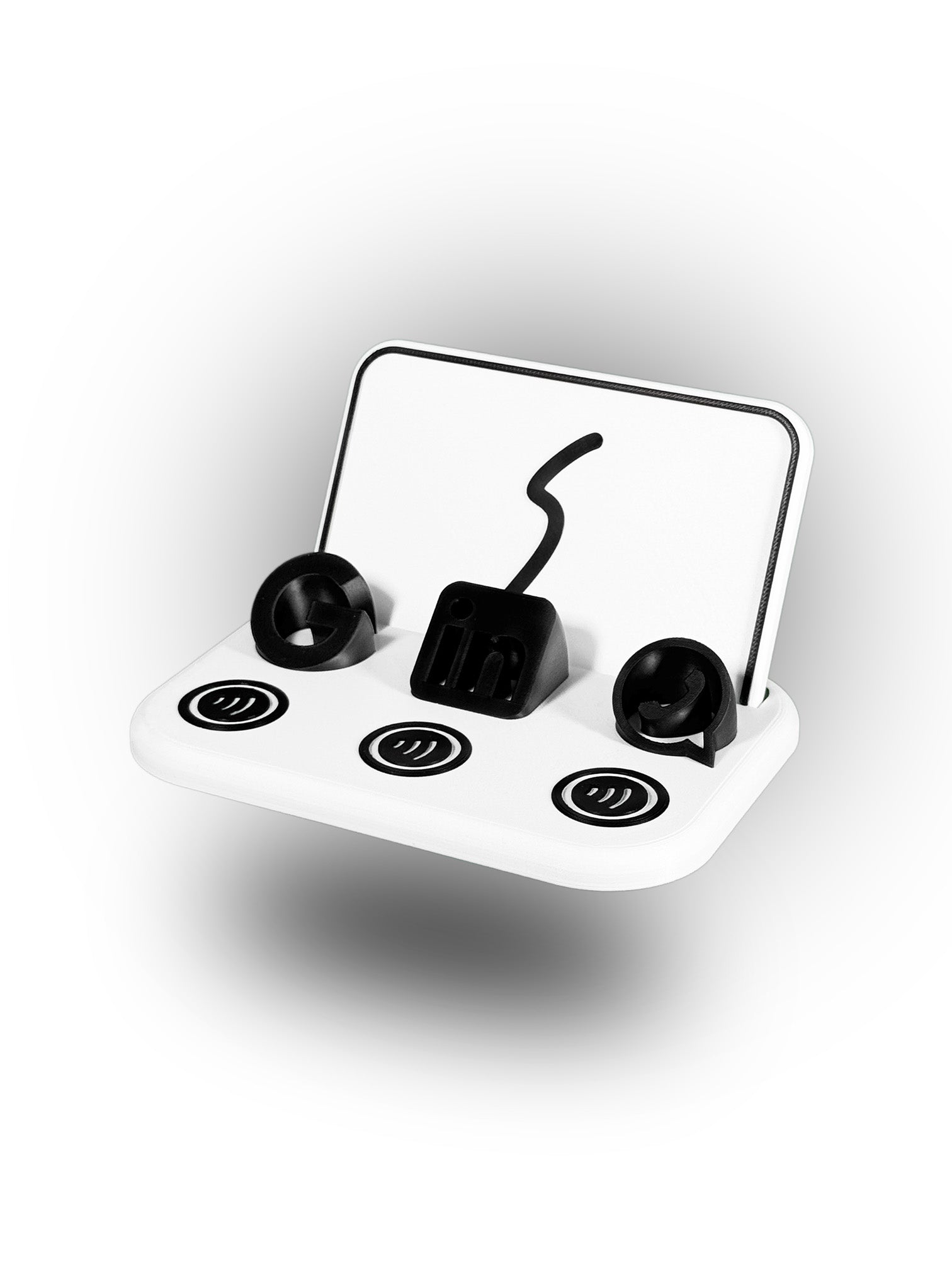 Social Board mit NFC-Tags – 3D-gedrucktes Display für Social-Media-Präsenz mit anpassbarem Logo-Bereich, drei integrierten NFC-Tags zur individuellen Verknüpfung von Social-Media-Profilen, ideal für Influencer, Unternehmer und digitales Networking